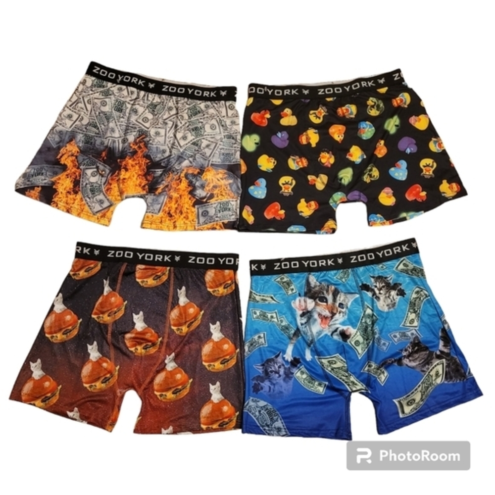 New,4x Zoo York Men's‎ boxer brief,underwear, XL,fits M/L